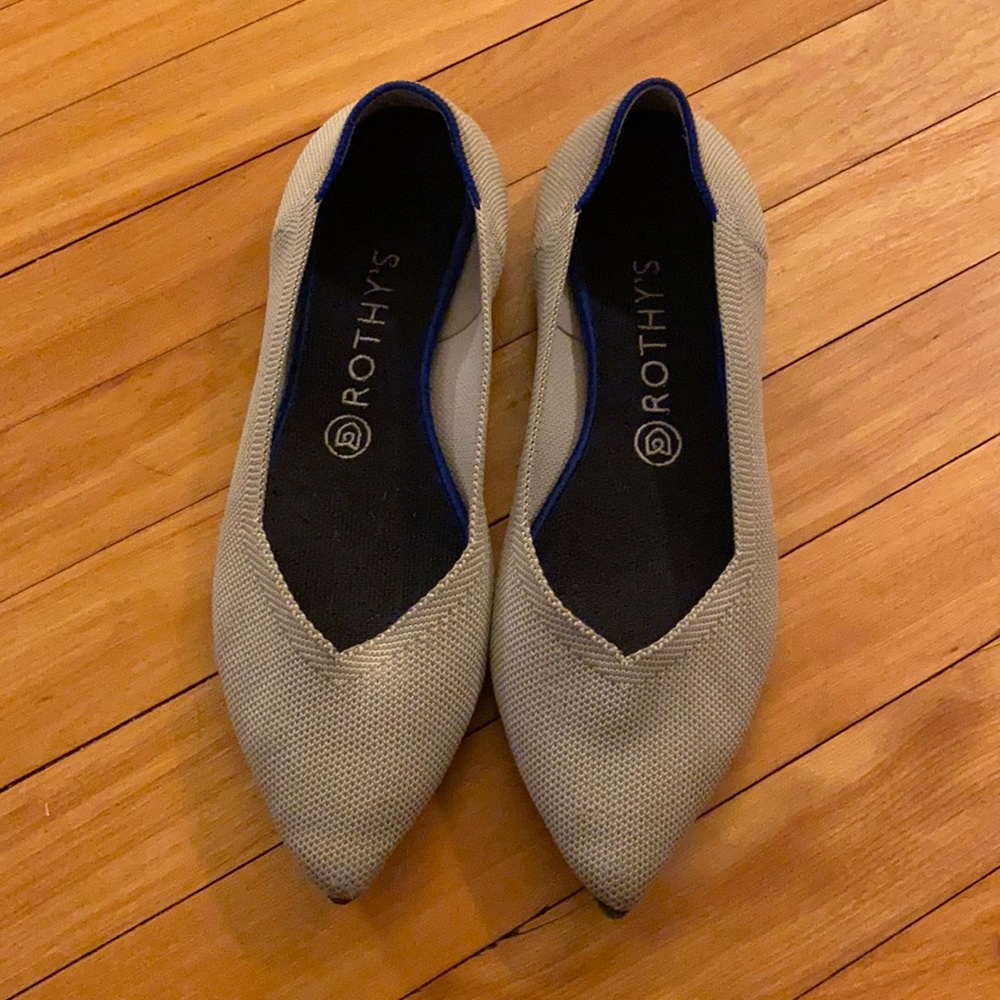 Rothys Gray Flax Birdseye Point 9.5